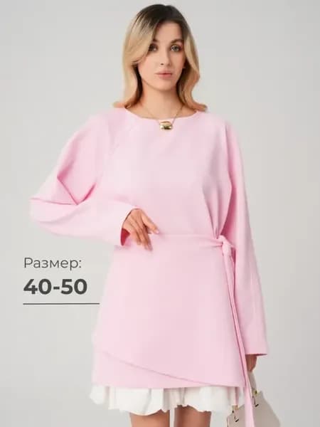 Свитшот оверсайз с баской удлиненный
