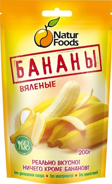 Бананы NATURFOODS вяленые, 200г