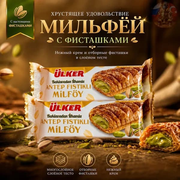 Ulker Булочка с начинкой из арахисового крема, 2x28 г