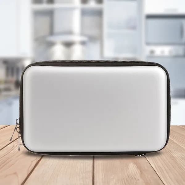 Чехол ЭВА для Nintendo New 3DSLL, серебристый, с эластичной кромкой и внутренними карманами