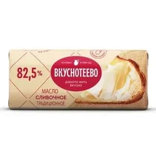 Масло сливочное Традиционное 82.5%, Вкуснотеево , 340 г