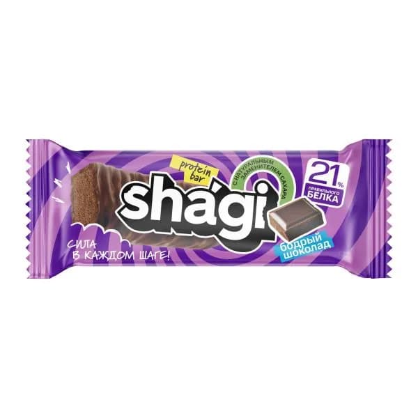Батончик протеиновый со вкусом шоколада без сахара Shagi 40г