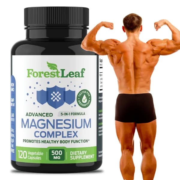 Комплекс магния ForestLeaf Advanced Magnesium Complex - содержит оксид магния, хелат диглицина, цитрат, малат и таурат натрия - способствует здоровому функционированию организма