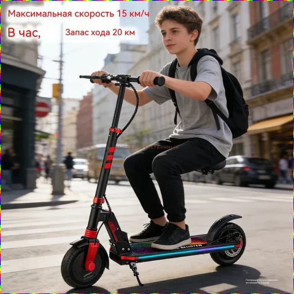 Электросамокат ShHW_3833454239-wpLF, черный, красный