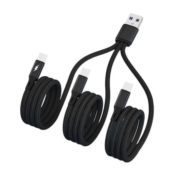 (1 штука) USB-3 кабеля для зарядки Type C-черный-20 см