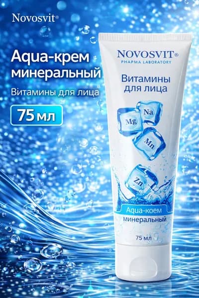 Aqua-крем минеральный Витамины для лица Novosvit, 75 мл