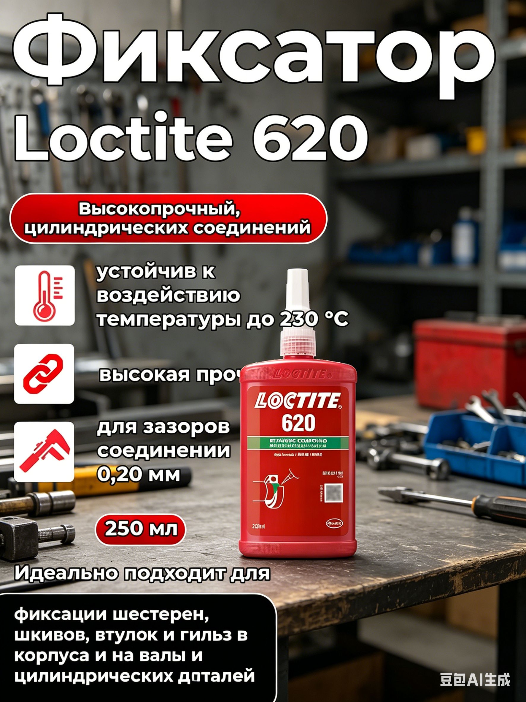 Фиксатор резьбы Гель, 50 мл, 1 шт.
