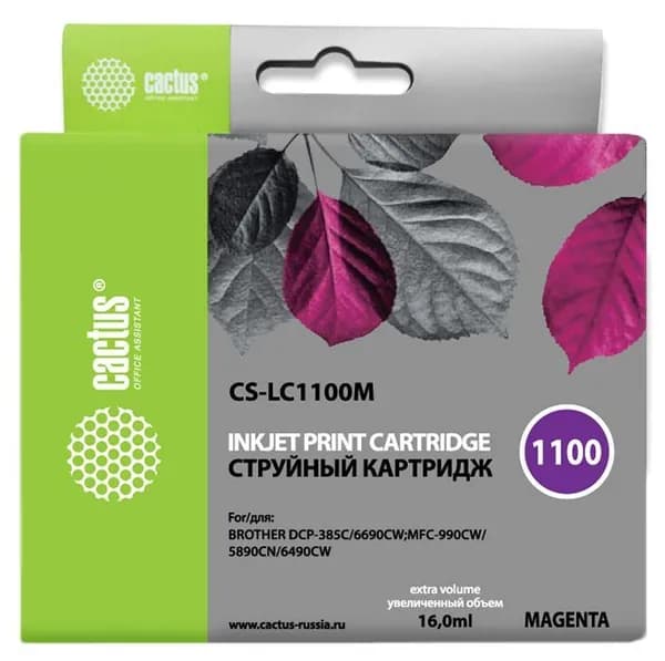Cactus LC-1100M Картридж струйный пурпурный 16 мл