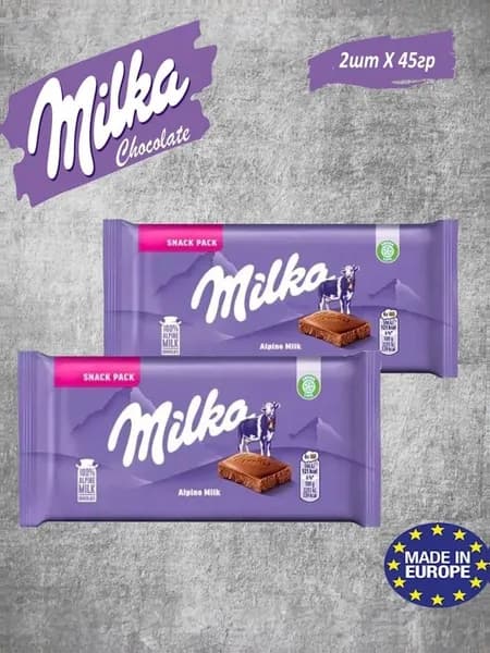 Шоколад плиточный Milka Alpine / Милка Альпин Милк 45гр 2шт