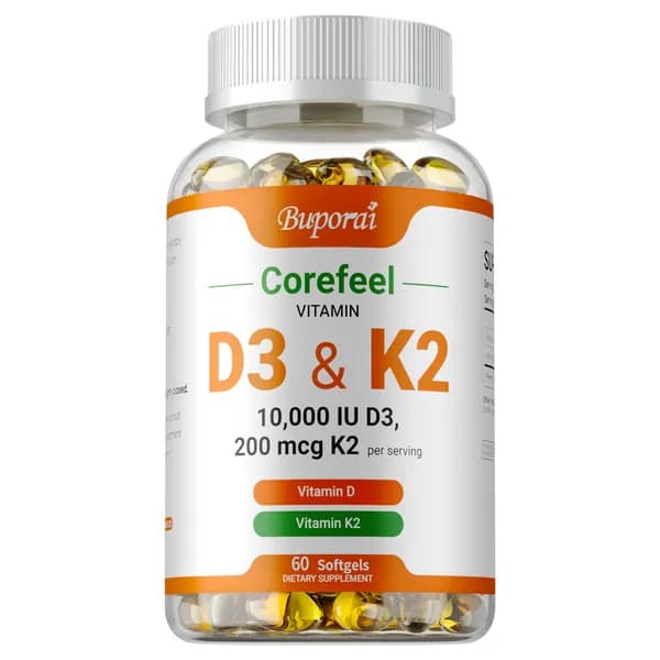 Капсулы Buporui для поддержания здоровья костей - содержат витамины D3 и K2 - способствуют усвоению кальция