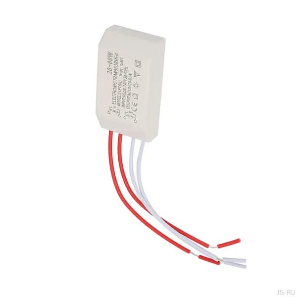 Электронный трансформатор-преобразователь напряжения 220V в AC 12V, блок питания 20 60W, драйвер для галогенных лампок G4 или лампочек G4, вес 60-106г, размер 6.5*3.5*2.1см