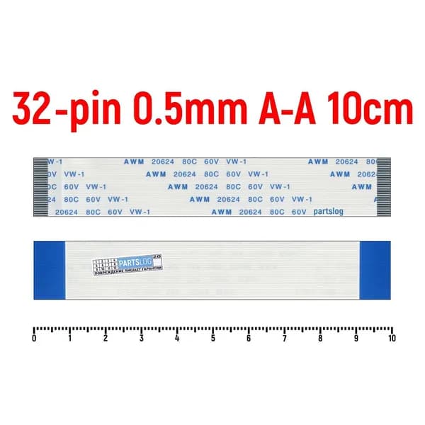 FFC Шлейф 32-pin Шаг 0.5mm Длина 10cm Прямой A-A