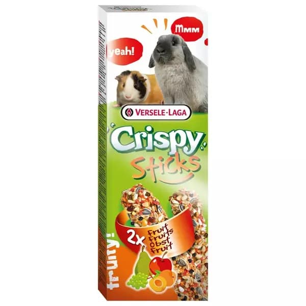 Лакомство Versele-Laga Crispy Sticks Fruit (фрукты) это хрустящие палочки для кроликов и морских свинок 110 гр