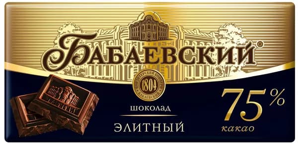 Шоколад Бабаевский элитный 75% какао, 75 г