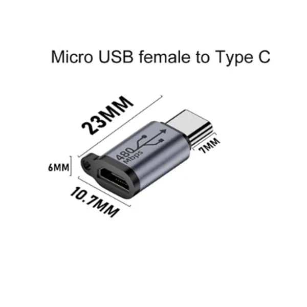Мини-адаптер-конвертер Type-C на Micro USB Mini USB, разъем из алюминиевого сплава 18 Вт, 480 Мбит/с для цифровой камеры, приемника