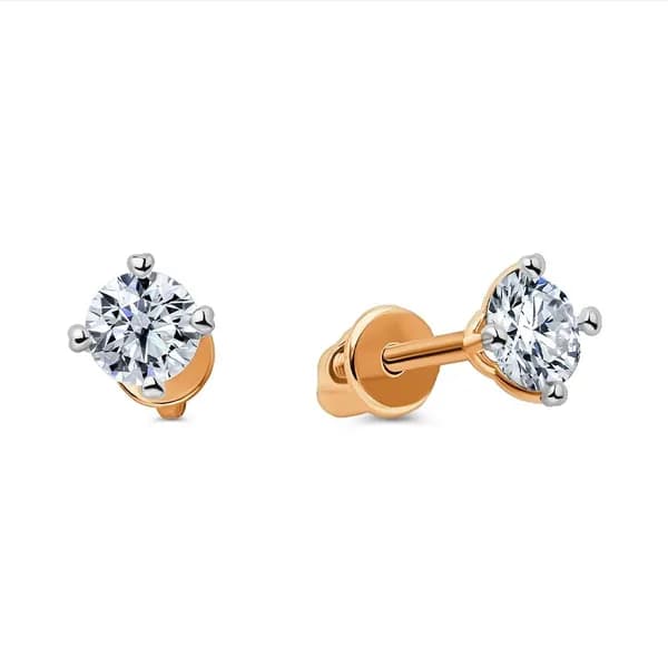 Серьги женские с фианитами из красного золота 375 пробы 585GOLD