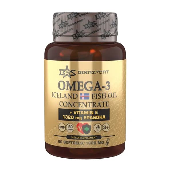 Концентрат Омега-3 ЭПК-792/ДГК-528 рыбий жир из Исландии Binasport "OMEGA-3 Concentrate" в капс. 1620 мг №60