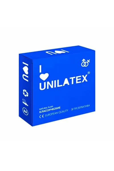 Презервативы Unilatex Natural Plain 3шт классические латексные презервативы стандартного размера