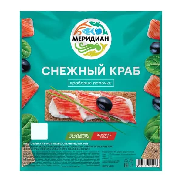 Крабовые палочки Меридиан Снежный краб 200г