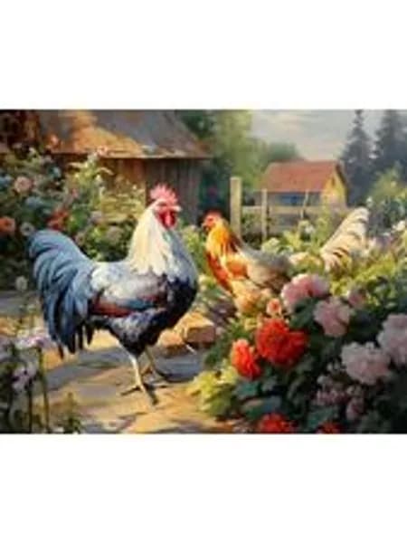 ZHXXFD Набор для алмазной мозаики 'Домашние животные Курица' 40x50 см, полный набор, круглые стразы, для взрослых и детей