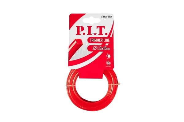 Леска для триммеров квадрат P.I.T. 15 м x 1,6 мм, картон (ATML01-S16M)