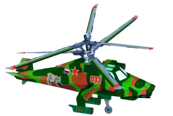 Сборная модель Умная Бумага Вертолет Рысь 009
