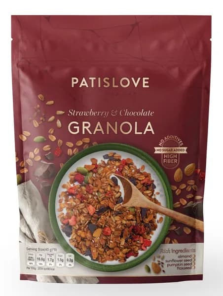 Гранола Patislove клубника-темный шоколад, 300г