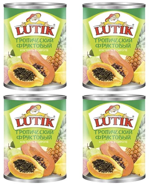 Тропический фруктовый коктейль Lutik 580 мл. - 4 шт