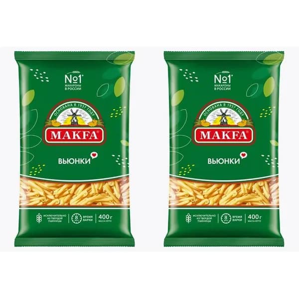 Makfa Макаронные вьюнки, 400 г, 2 уп
