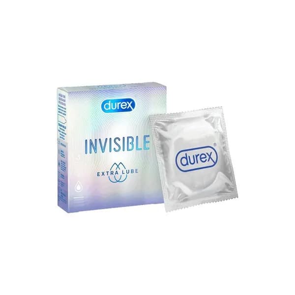 Durex Invisible Extra lube Презервативы ультратонкие с дополнительной смазкой 3 шт