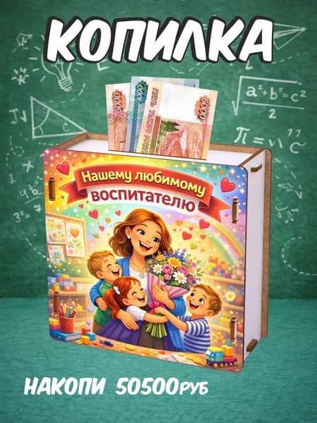 Копилка деревянная подарок воспитателю на выпускной