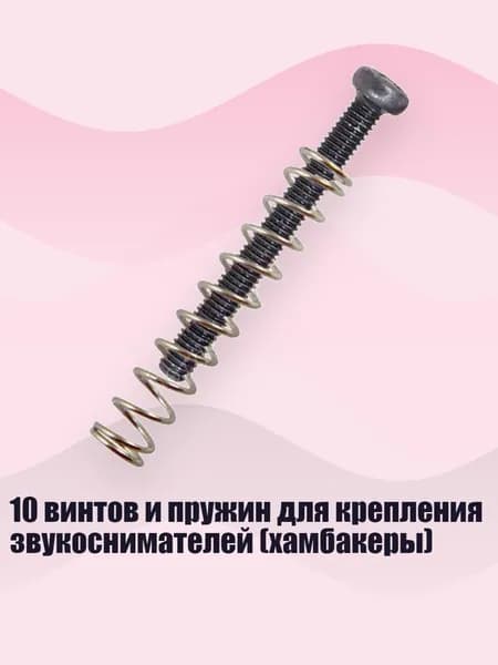 10 винтов и пружин для крепления звукоснимателей (хамбакеры), Черный с серебристым отливом
