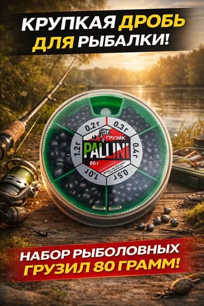Грузила рыболовные набор 80 грамм, дробь свинцовая PALLINI 0.2-1.2 г, грузики для поплавка и снастей