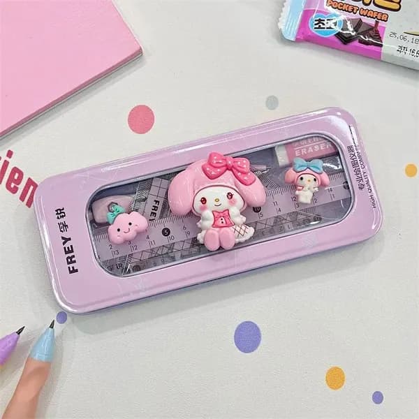 циркуль и транспортир с Sanrio:линейки для школы набор