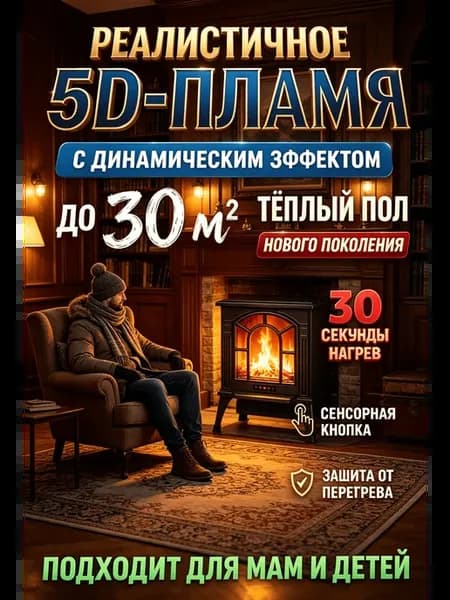 Портативный камин-обогреватель для зимы