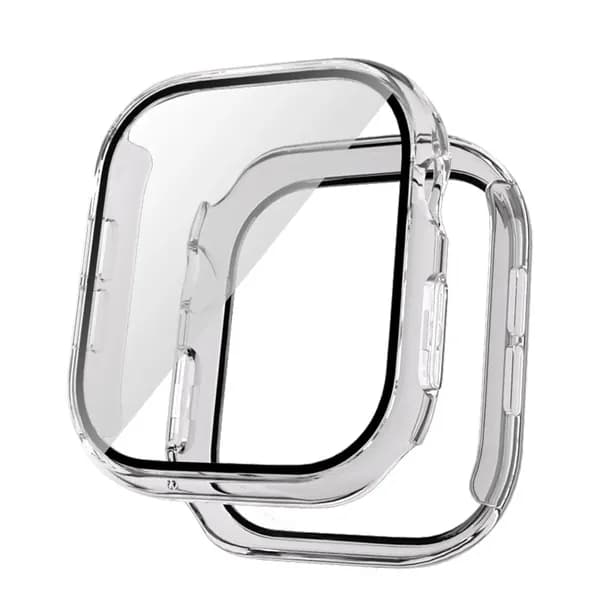 Закаленное стекло + чехол для аксессуаров Apple Watch 40 41 42 44 45 46 мм Защитная пленка для экрана Apple watch Case Серии 10 9 8 7 SE 6 5 4