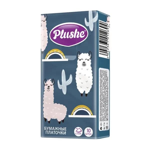 Носовые платочки Plushe белые 2сл 10х10шт