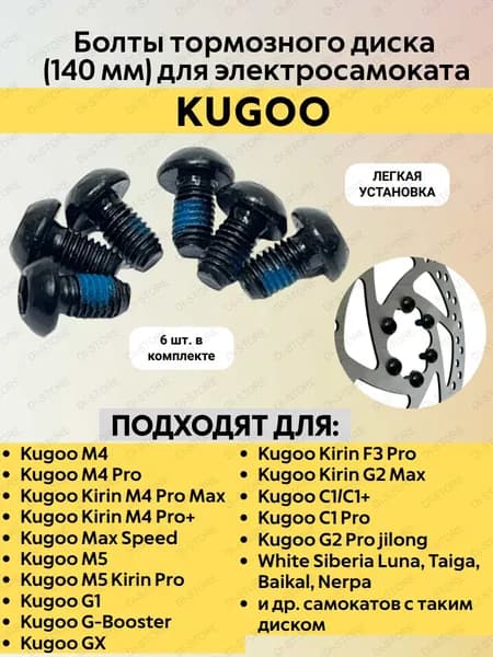 Болты тормозного диска (140 мм) для электросамоката Kugoo