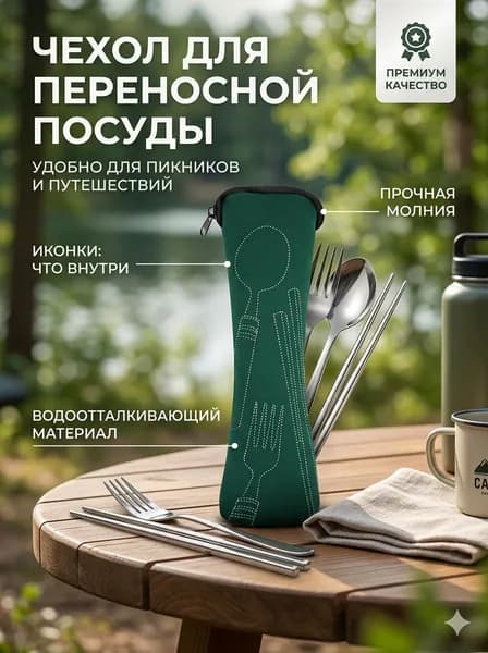 Сумка для хранения переносной посуды на открытом воздухе