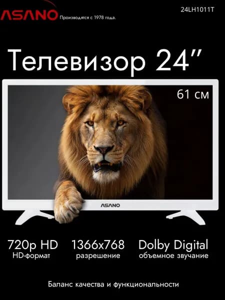 Asano Телевизор 24LH1011T 24″ HD, белый