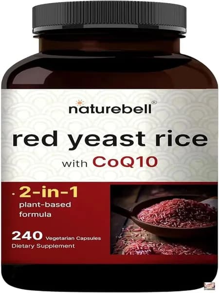 NatureBell Красный дрожжевой рис с CoQ10-240 вегетарианские капсулы - для здоровья сердца