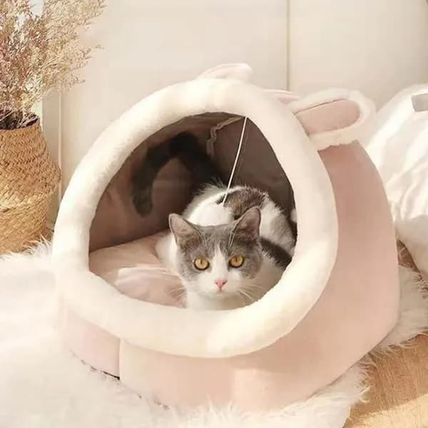 Домик для питомца/лежанка для кошки/собаки, удобный и прочный домик в форме кошки, который не развалится и подходит для всех сезонов.