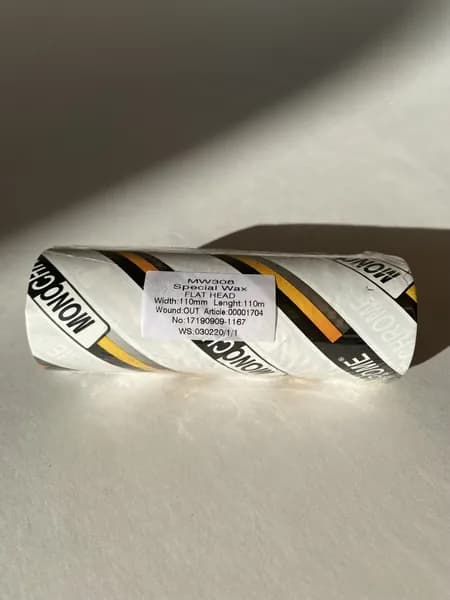 Риббон 110мм х 110м Черный Wax MW308 Воск, вт. 0.5", OUT, 1 рулон