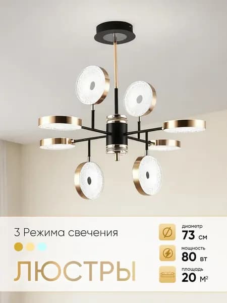 Люстра потолочная светодиодная 80 Вт