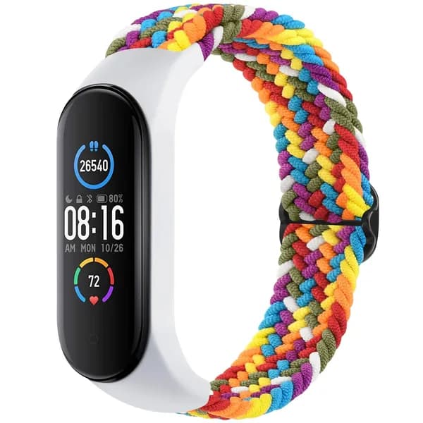 Плетёный ремешок для Xiaomi Mi Band 7 6 5 4 3, эластичный регулируемый браслет для Amazfit Band 5