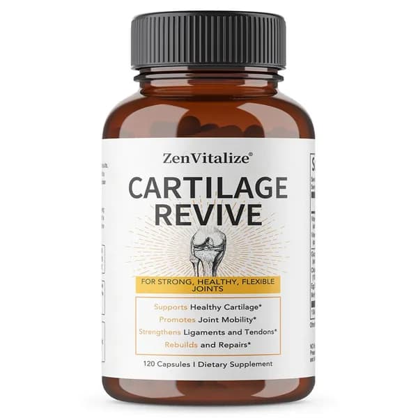 Cartilage Revive 60/120 капсул, коллаген II типа, глюкозамин сульфат, поддержка суставов.