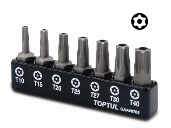 Набор бит Torx с отверстием 7 предметов TOPTUL (GAAV0703)
