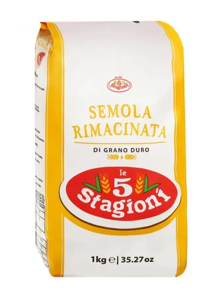 Мука Le 5 Stagioni из твердых сортов пшеницы мелкого помола SEMOLA RIMACINATA DI GRANO DURO, 1000 г, Италия