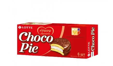 Печенье Choco Pie / Чоко Пай Lotte бисквитное с начинкой из маршмеллоу, покрытое шоколадной глазурью, 6шт. в упаковке весом 168г / сладости к чаю