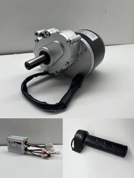 Двигатель с контроллером и ручкой газа 24 Вольт 250 Ватт MY1016Z 120RPM с редуктором